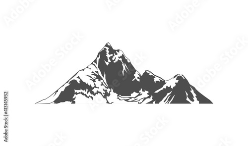 Rocky mountain hand drawing art vector illustration