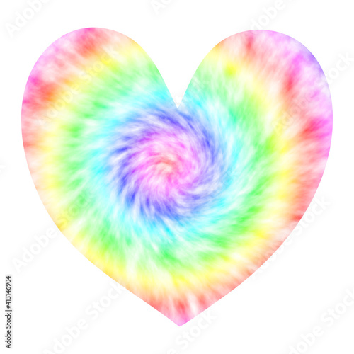 Abstract heart. Tie dye pattern. Vector illustration.