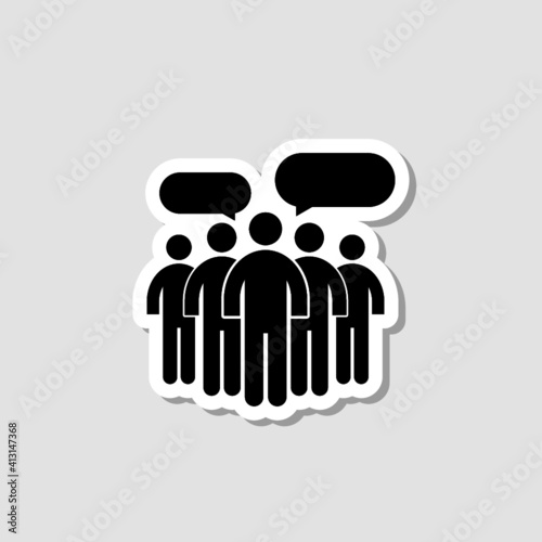 People communicate icon sticker design