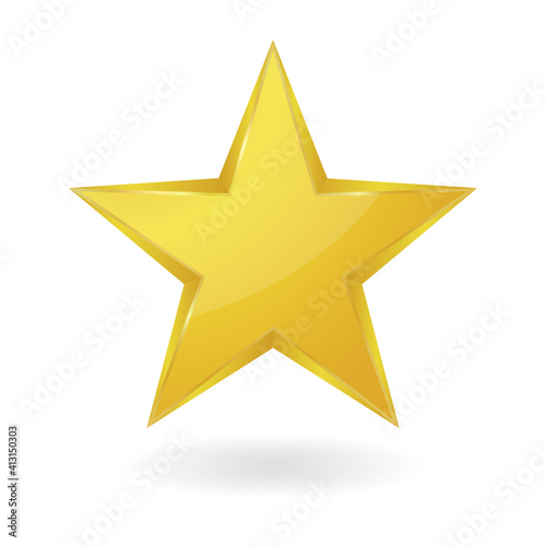 Golden star icon isolated on white background. Vector illustration