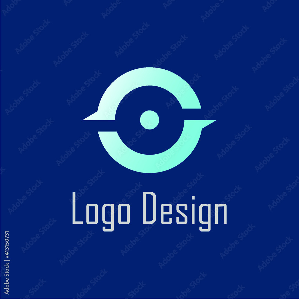 Abstract Initial Letter O Logo in blue color with a circle in the ...