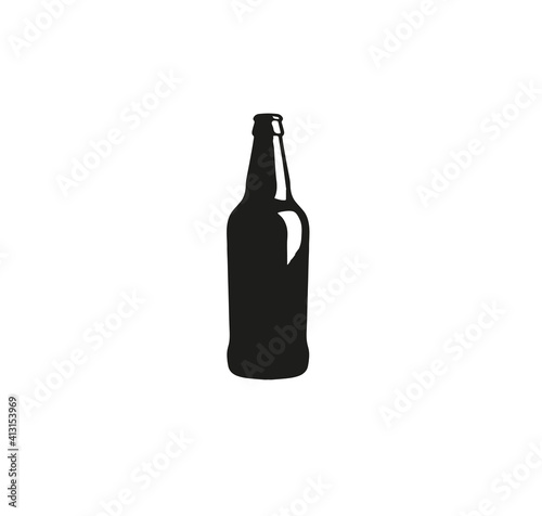 icon of a bottle of beer. bitmap illustration