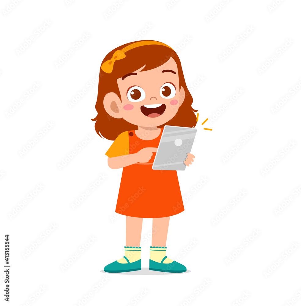 cute little girl using smartphone and internet cute little girl using smartphone and internet