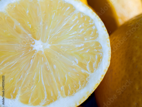 Macro view of lemons