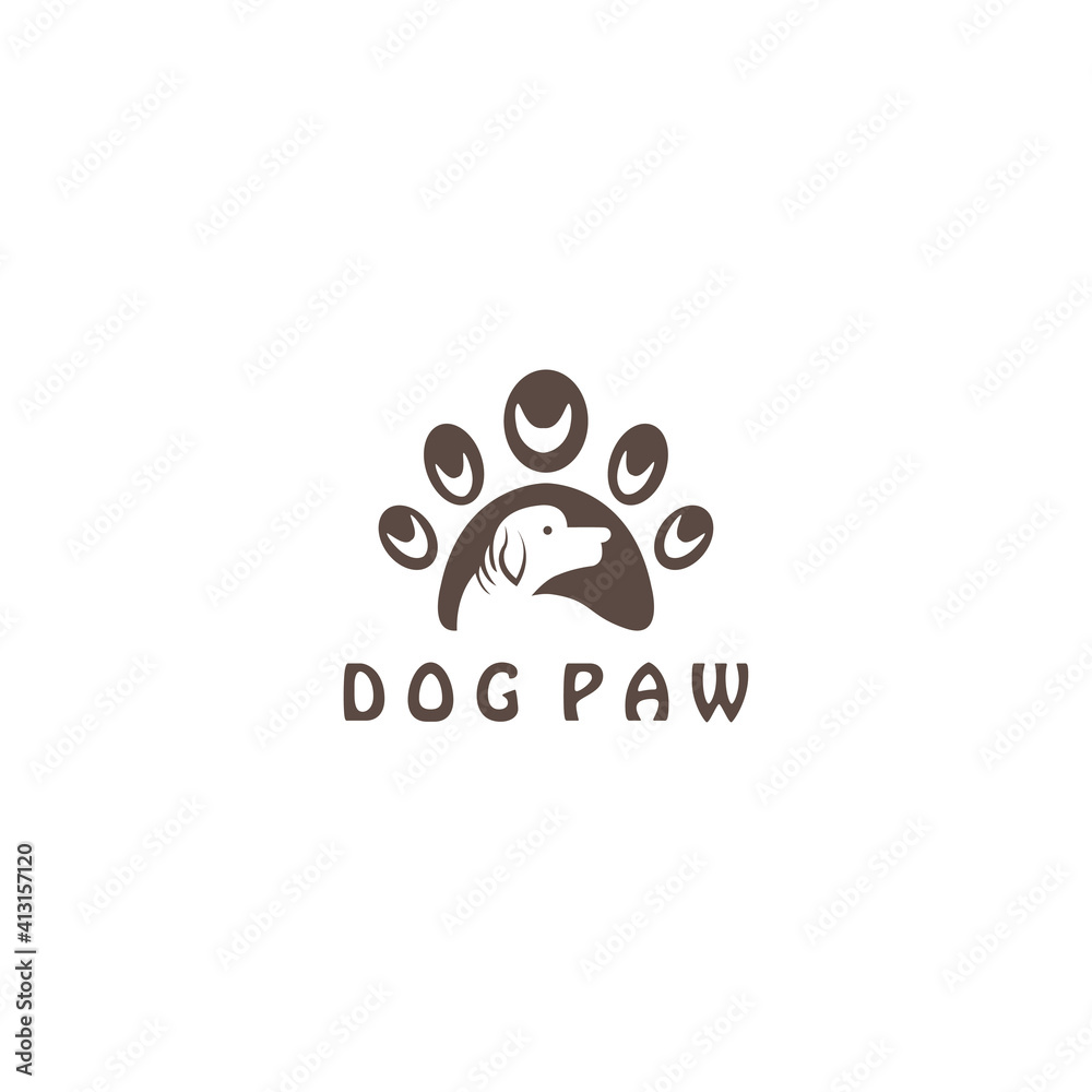 paw dog logo abstract design dog vector illustration