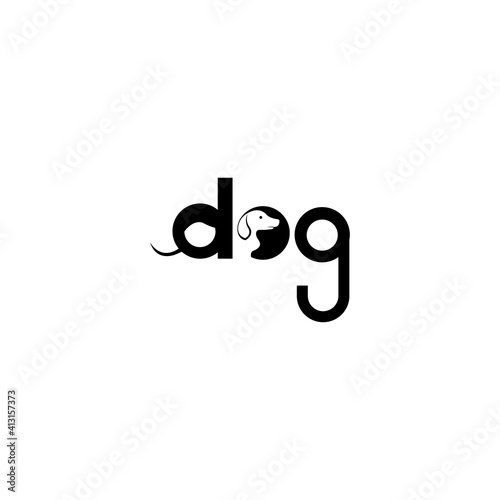 Dog logo vector illustration alphabetical design