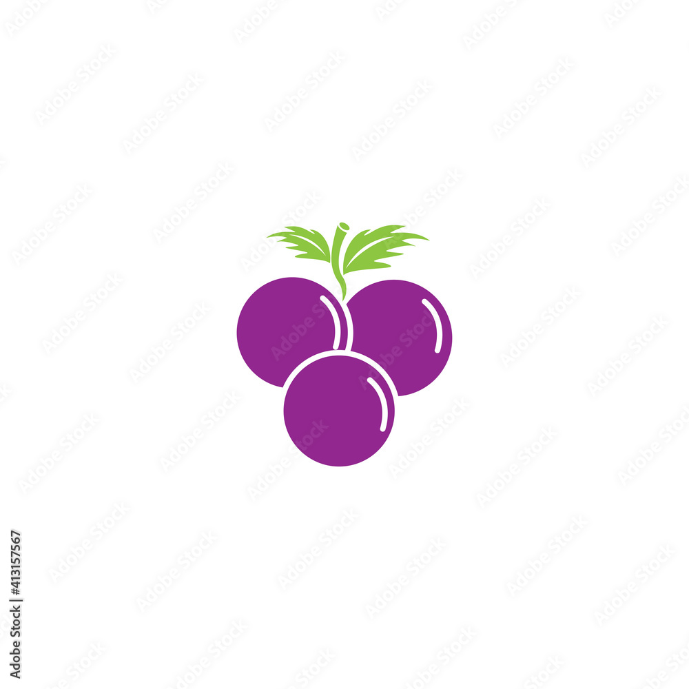 Grapes fruit illustration icon vector design clip art Grapes fruit illustration icon vector design clip art