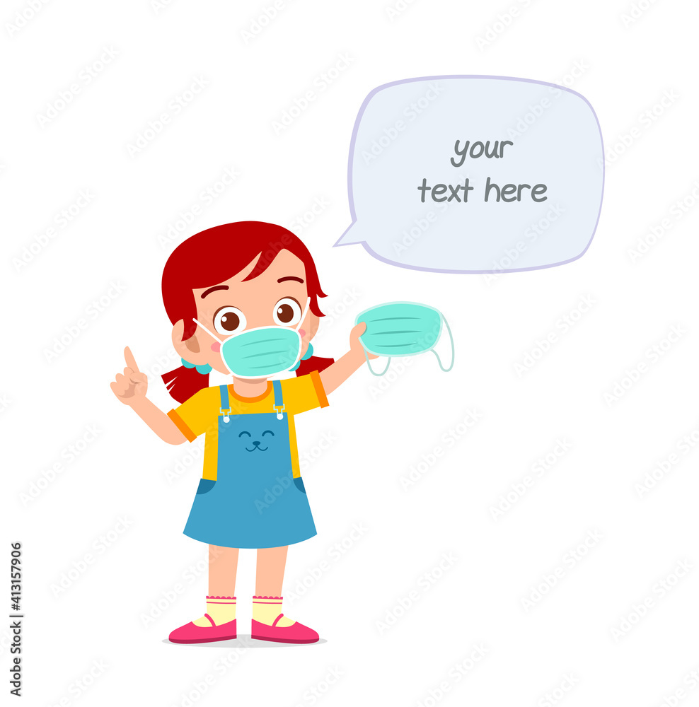 little girl wearing mask and warn about virus little girl wearing mask and warn about virus