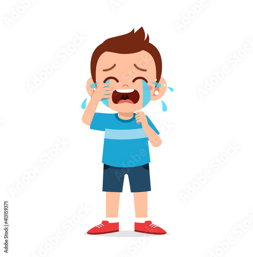 cute little boy with crying and tantrum expression