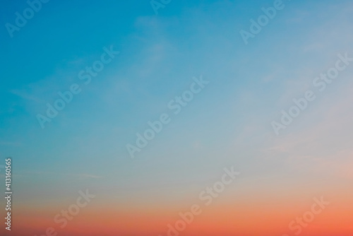 Twilight sky with cloud and colorful sunset nature abstract background