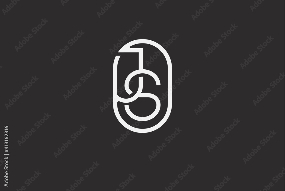 Abstract Initial J and S Logo, Line Monogram oval style, usable for brand, card and company, logo design template element,vector illustration Abstract Initial J and S Logo, Line Monogram oval style, usable for brand, card and company, logo design template element,vector illustration