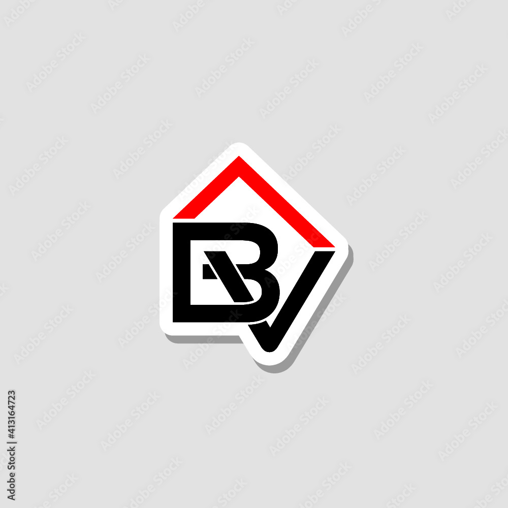 Initial BV Letter logo sticker Initial BV Letter logo sticker