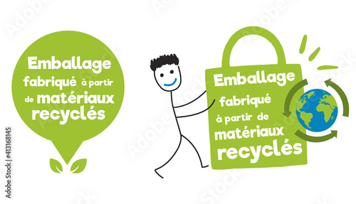 Emballage fabriqué à partir de matériaux recyclés