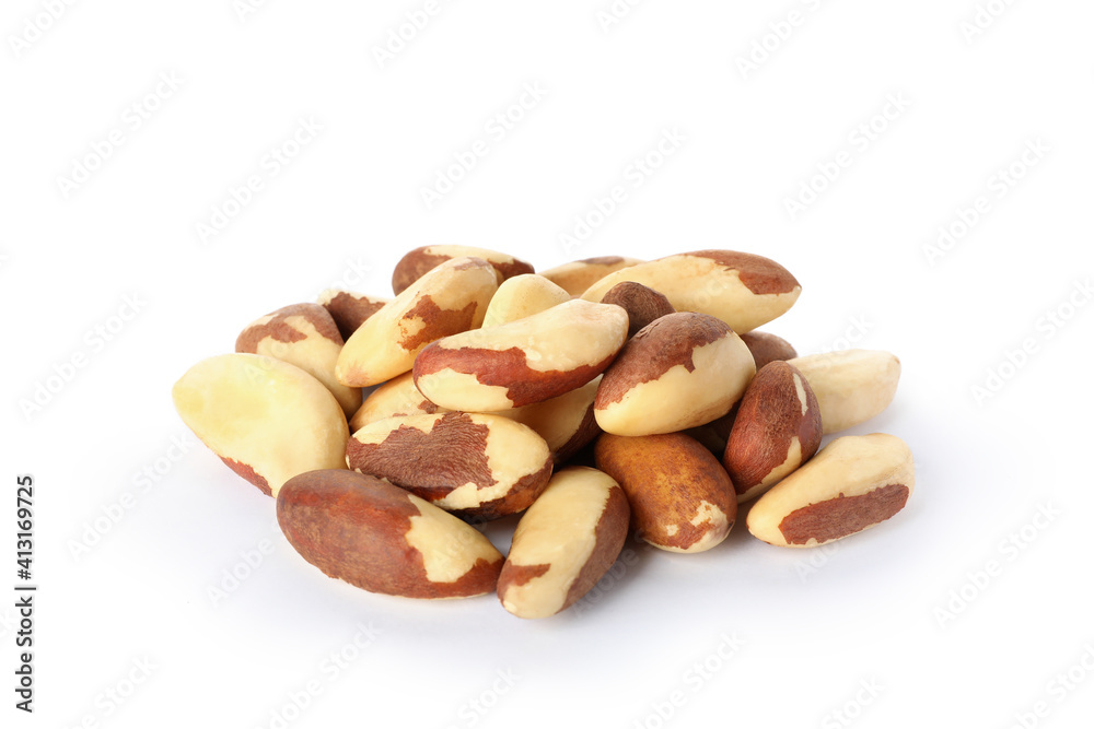 Tasty brazil nuts isolated on white background Tasty brazil nuts isolated on white background