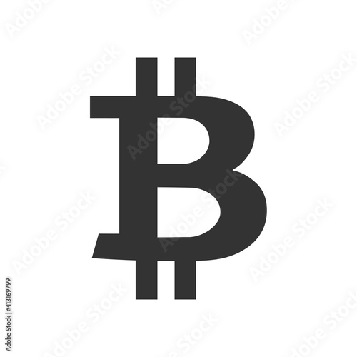 Bitcoin icon, vector illustration