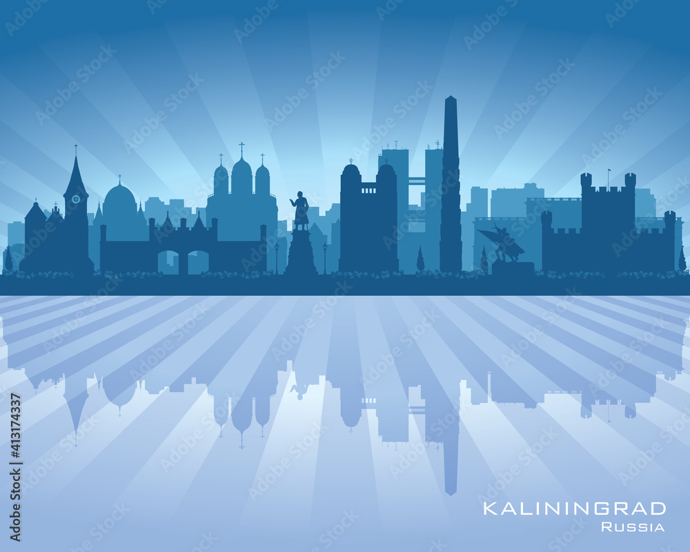 Kaliningrad Russia city skyline vector silhouette