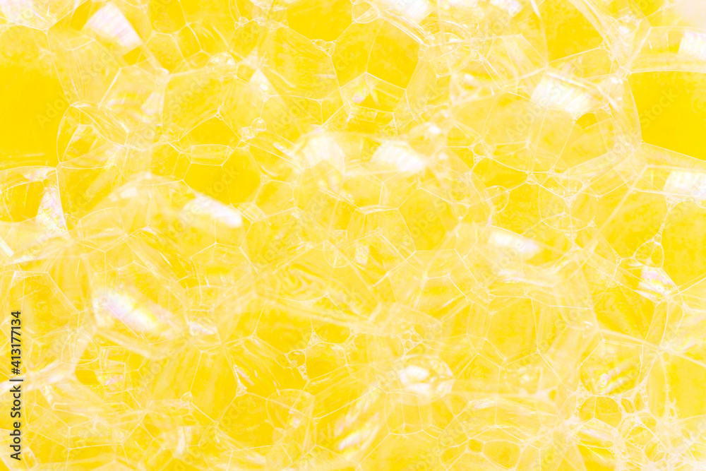 illuminating yellow colour foams and bubbles