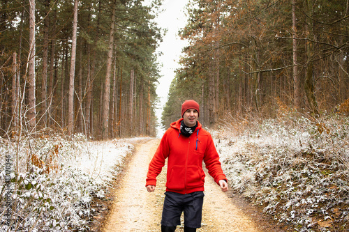 Adult male during his outdoor running session