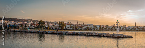 Panoramic View of Rythmno, Crete at sunrise.