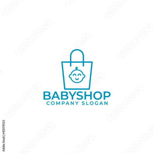 Minimal baby shop logo design. Cute little baby logo vektor