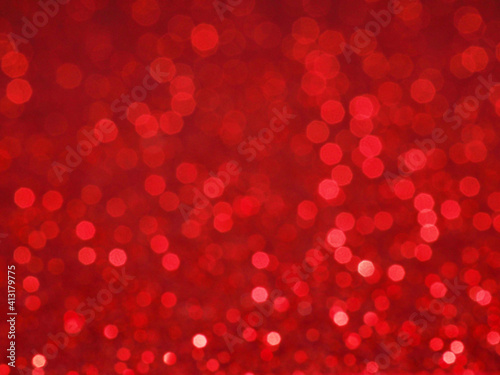 Banner Defocused abstract pink red twinkle light background. Pink red glittery bright shimmering background use as a design backdrop.