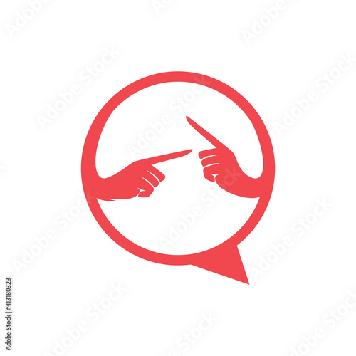 sign language interpreter logo. vector illustration