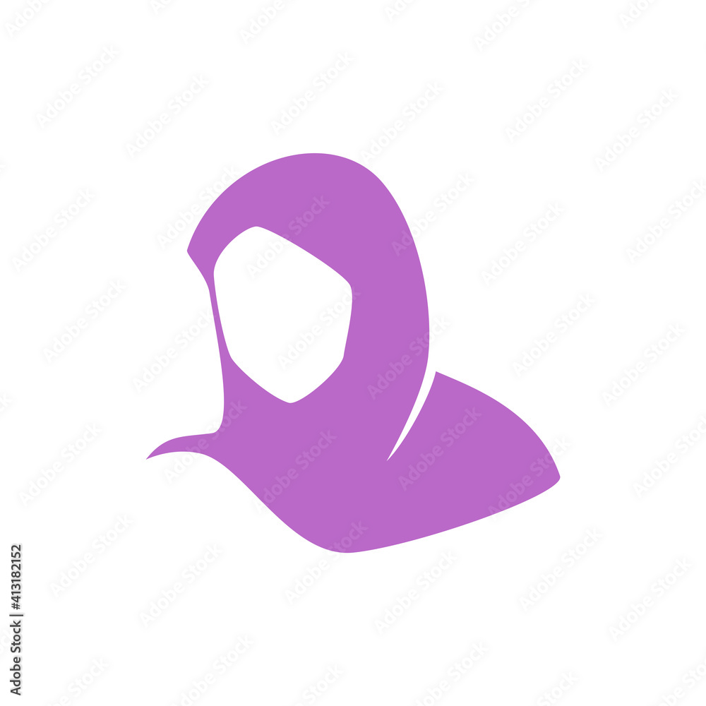 hijab logo isolated on white background, vector illustration hijab logo isolated on white background, vector illustration