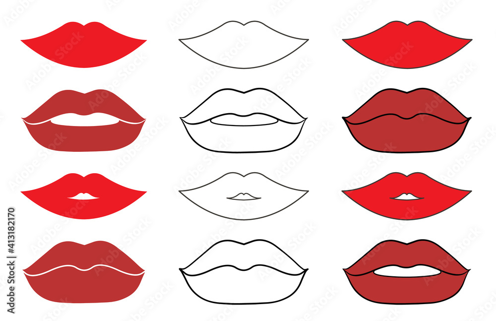 Female lips set
Female lips set