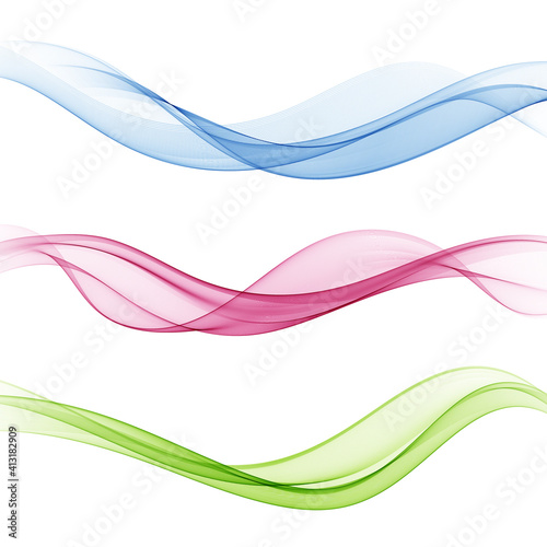 Soft bright colorful web border layout set of beautiful modern swoosh wave collection. Vector illustration