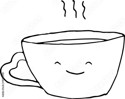 Sweets Valentines day,  Cute tea time. Hand draw
