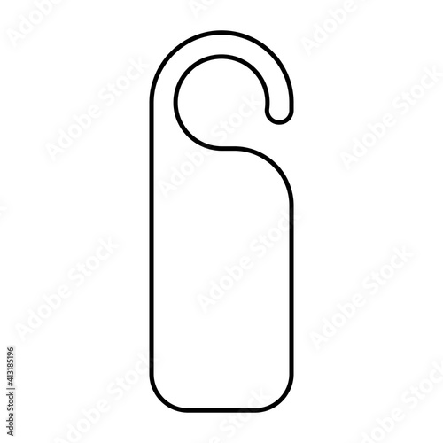 Door hanger template outline vector door knob do not disturb hanger corporate empty template