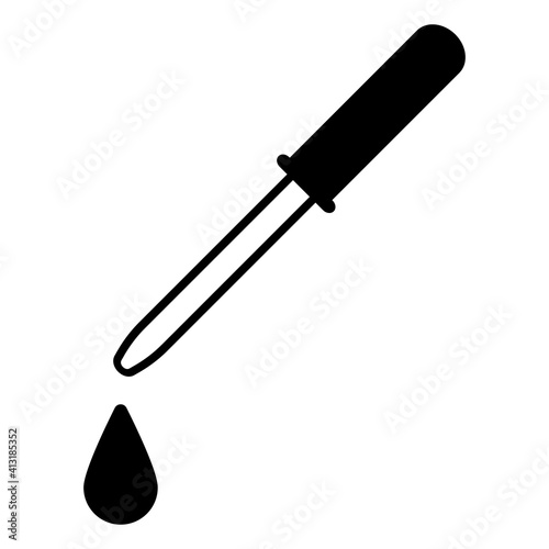 Pipette with a drop of liqu...