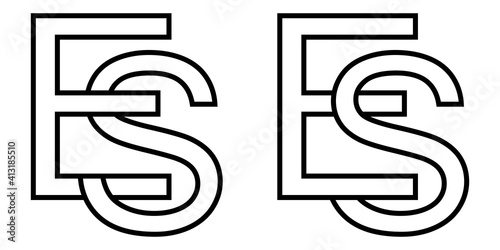 Logo sign es se icon sign interlaced letters S, E vector logo es, se first capital letters pattern alphabet e, s photo