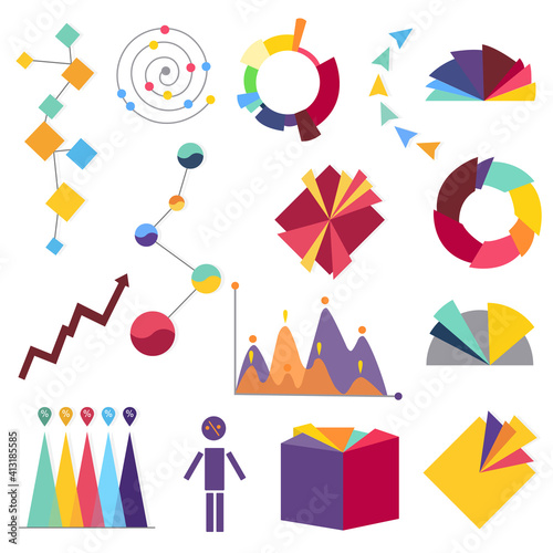 Wallpaper Mural Infographic elements collection. Analysis data graphs and diagram, marketing statistic workflow. Modern business presentation elements. Design of vector chart symbols Torontodigital.ca