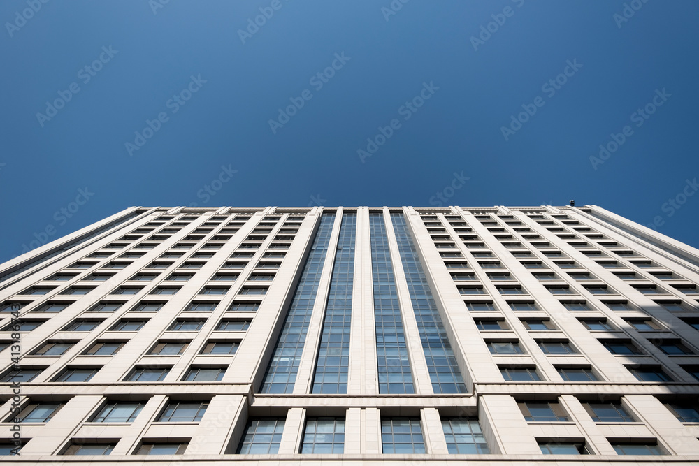 Residential area under blue sky and white clouds Residential area under blue sky and white clouds