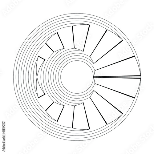 Lines in Circle Form . Spiral Vector Illustration .Technology round. Wave Logo . Design element . Abstract Geometric shape .