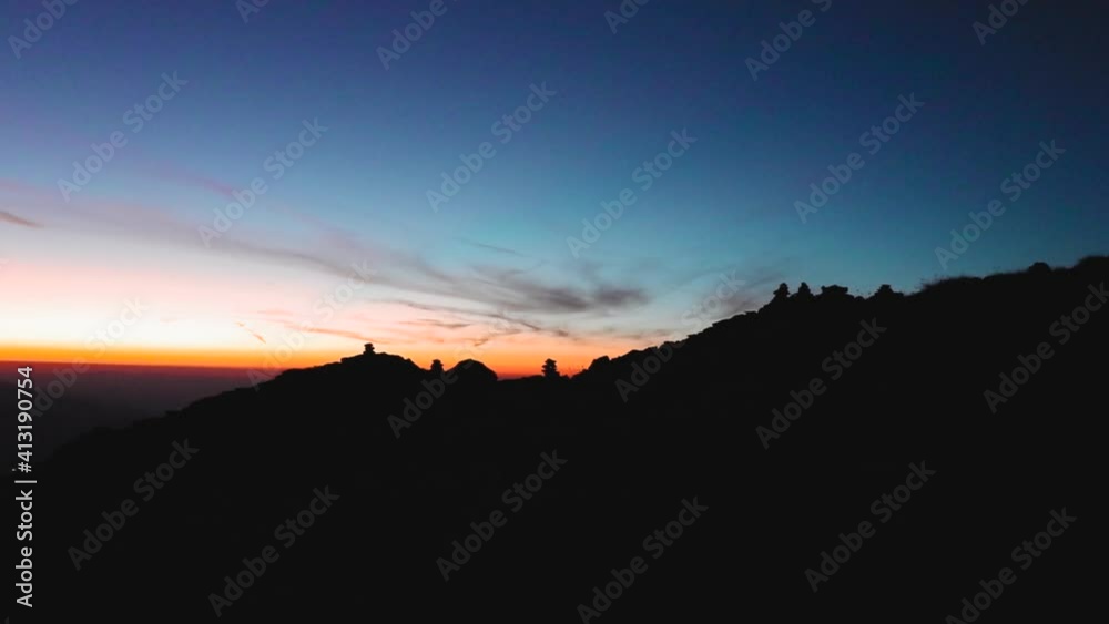 Amazing sunset from top of mountain in autumn time Amazing sunset from top of mountain in autumn time