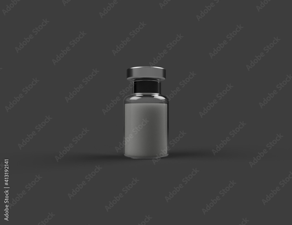 bottle of vaccine, medicine, vial for injection 