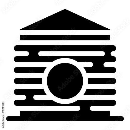 
Bee house in glyph icon, editable vector 
