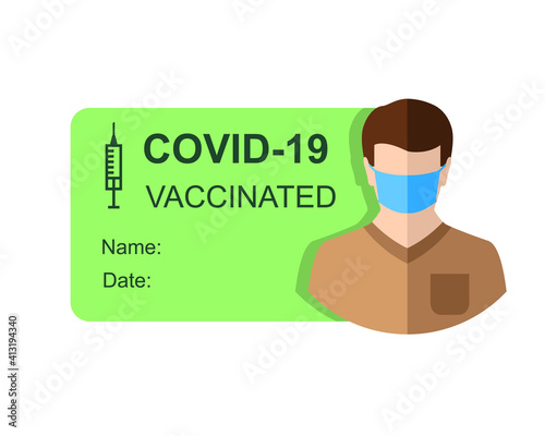 Vaccination certificate concept. Human with a document as proof of being vaccinated.