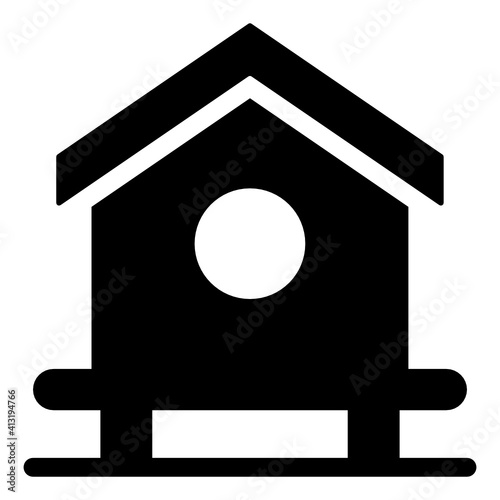 
Birdhouse glyph icon, editable vector 
