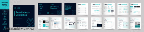 Valokuva Square Brand Manual Template, Simple style and modern layout Brand Style , Brand