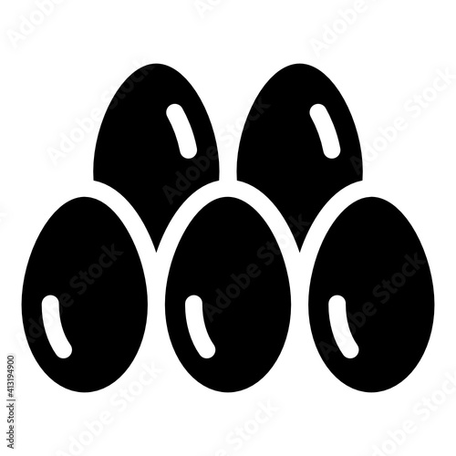 
Eggs in glyph icon, healthy food 
