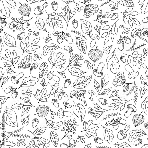 Wallpaper Mural Autumn botanical pattern Torontodigital.ca
