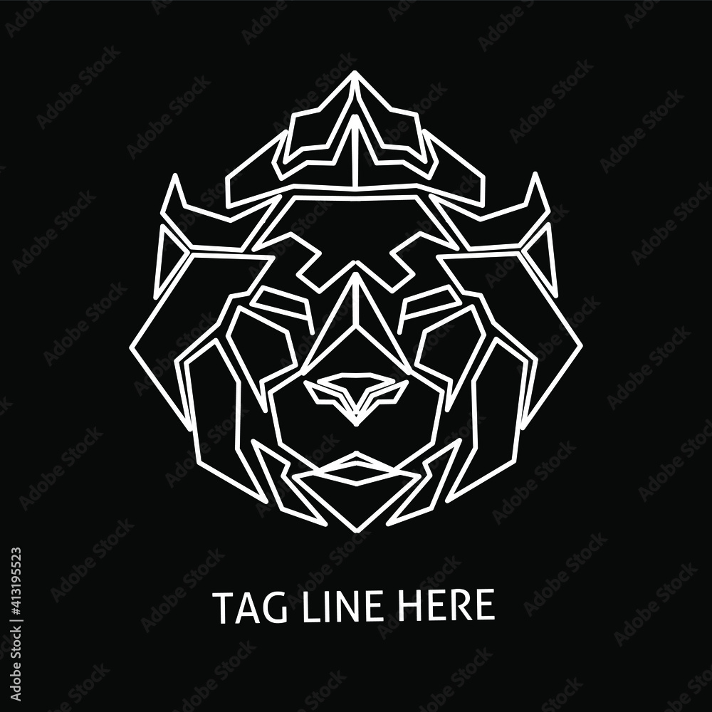 Fototapeta premium Tiger logo illustration of for personal or company branding. and can be used to mascot, icon, t-shirt design and coloring book.