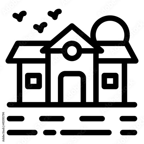 
Country house editable trendy glyph icon, farmhouse 
