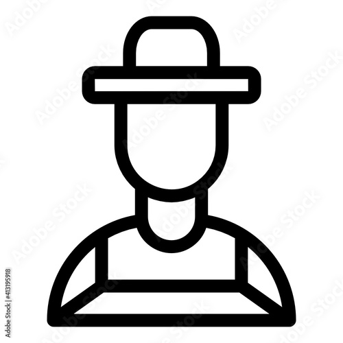
Farmer in glyph editable icon, farmhand 
