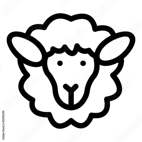 
Sheep in glyph style icon, editable vector 
