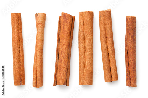 Leinwand Poster Cinnamon Sticks Isolated Over White Background