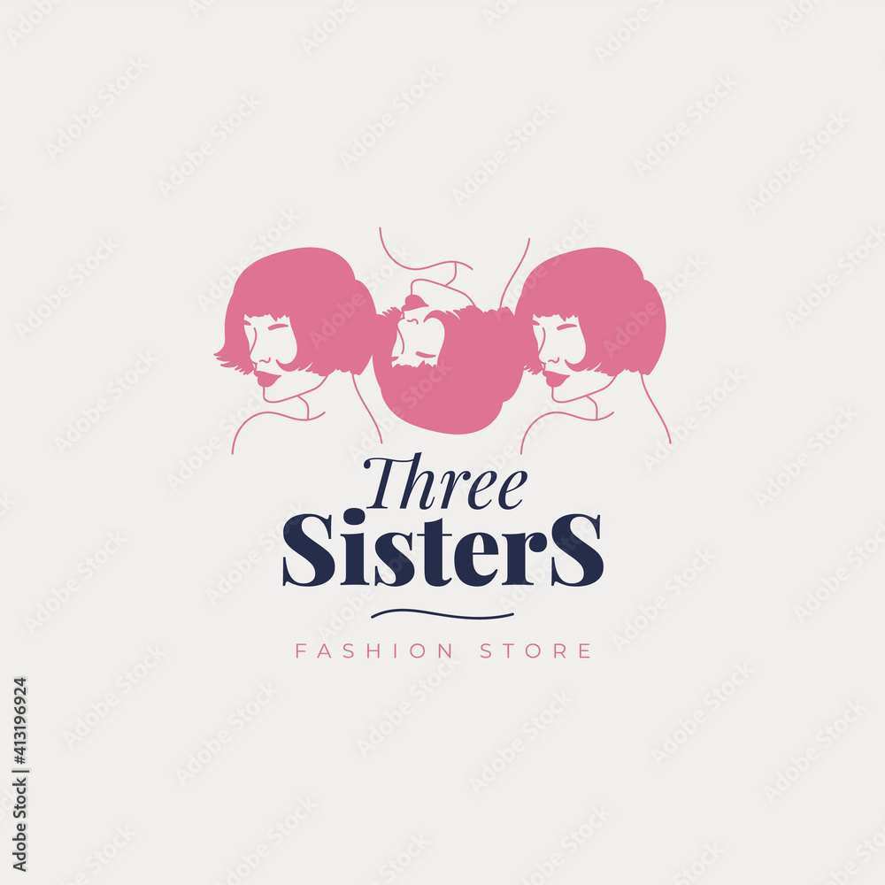 Hand drawn fashion woman logo template Hand drawn fashion woman logo template
